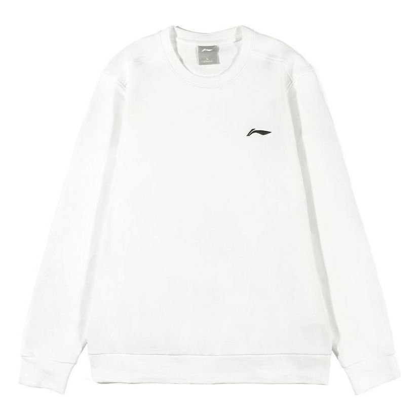 Li-Ning Basic Logo Sweatshirt 'White' AWDS795-2 sold by KicksCrew