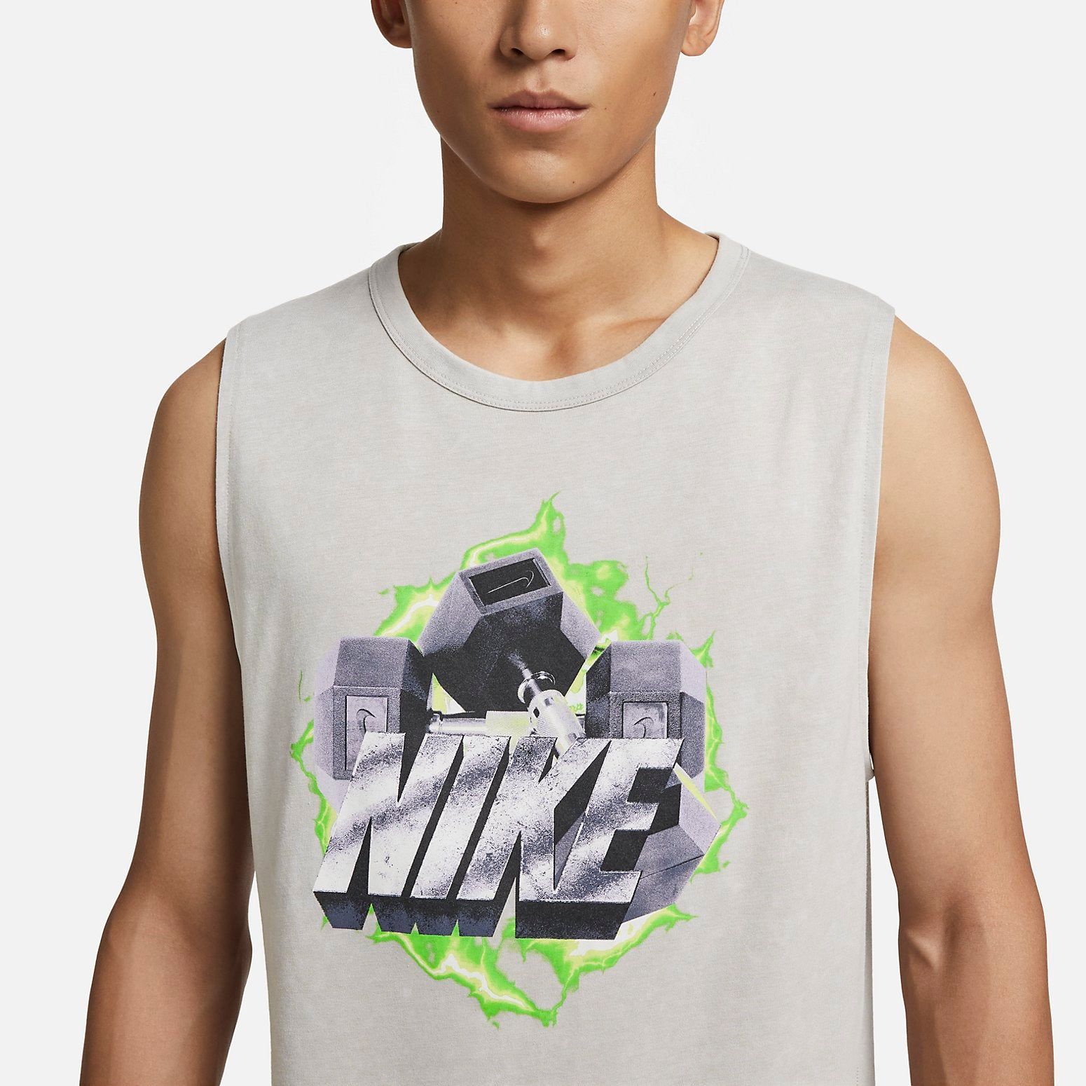 Nike Dri-FIT Training Gym Tank Top 'Grey' DX0909-012 sold by KicksCrew product image thumbnail 2