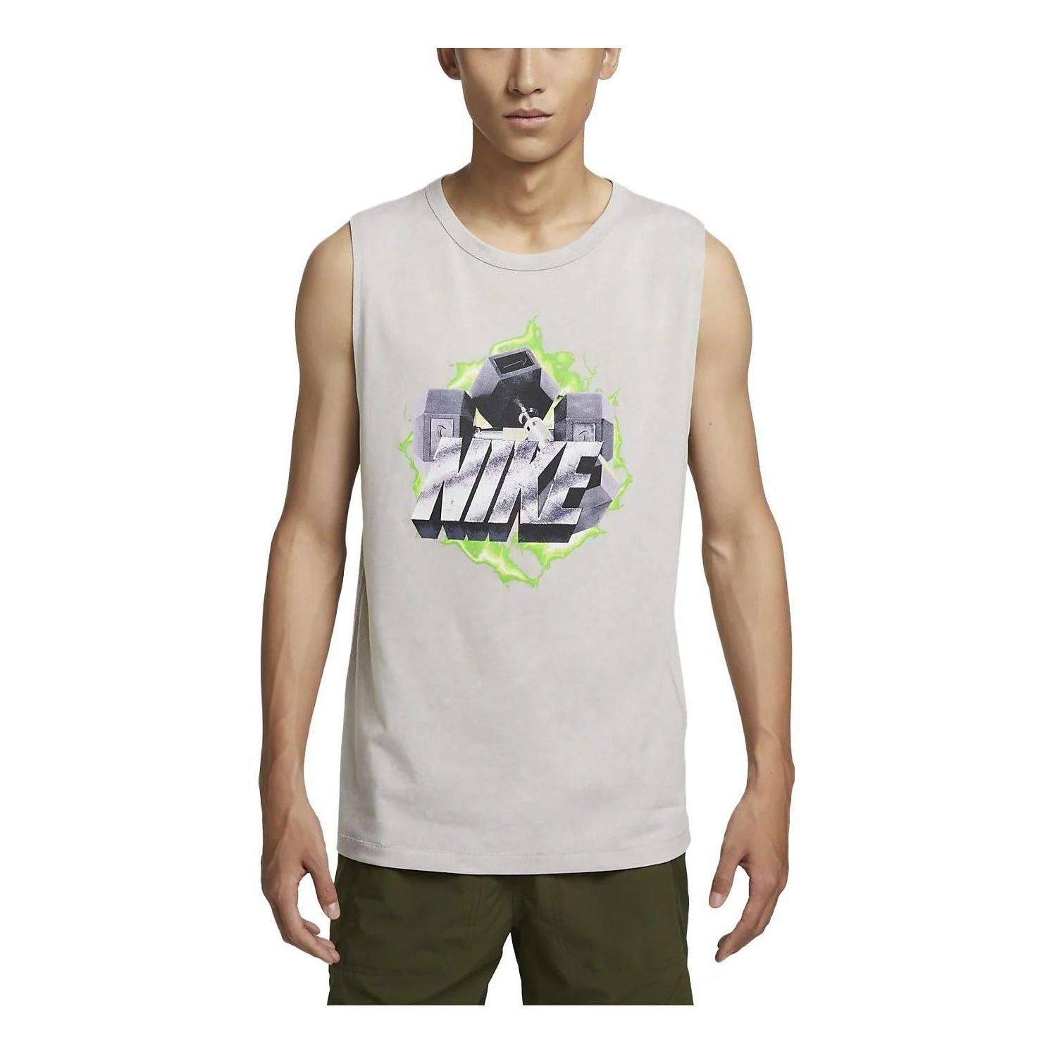 Nike Dri-FIT Training Gym Tank Top 'Grey' DX0909-012 sold by KicksCrew
