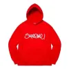 Supreme Raised Handstyle Hooded Sweatshirt 'Red White' SUP-SS22-071 sold by KicksCrew