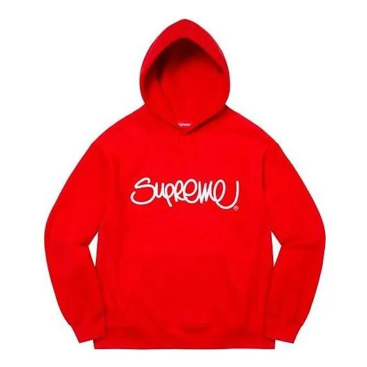 Supreme Raised Handstyle Hooded Sweatshirt 'Red White' SUP-SS22-071 sold by KicksCrew