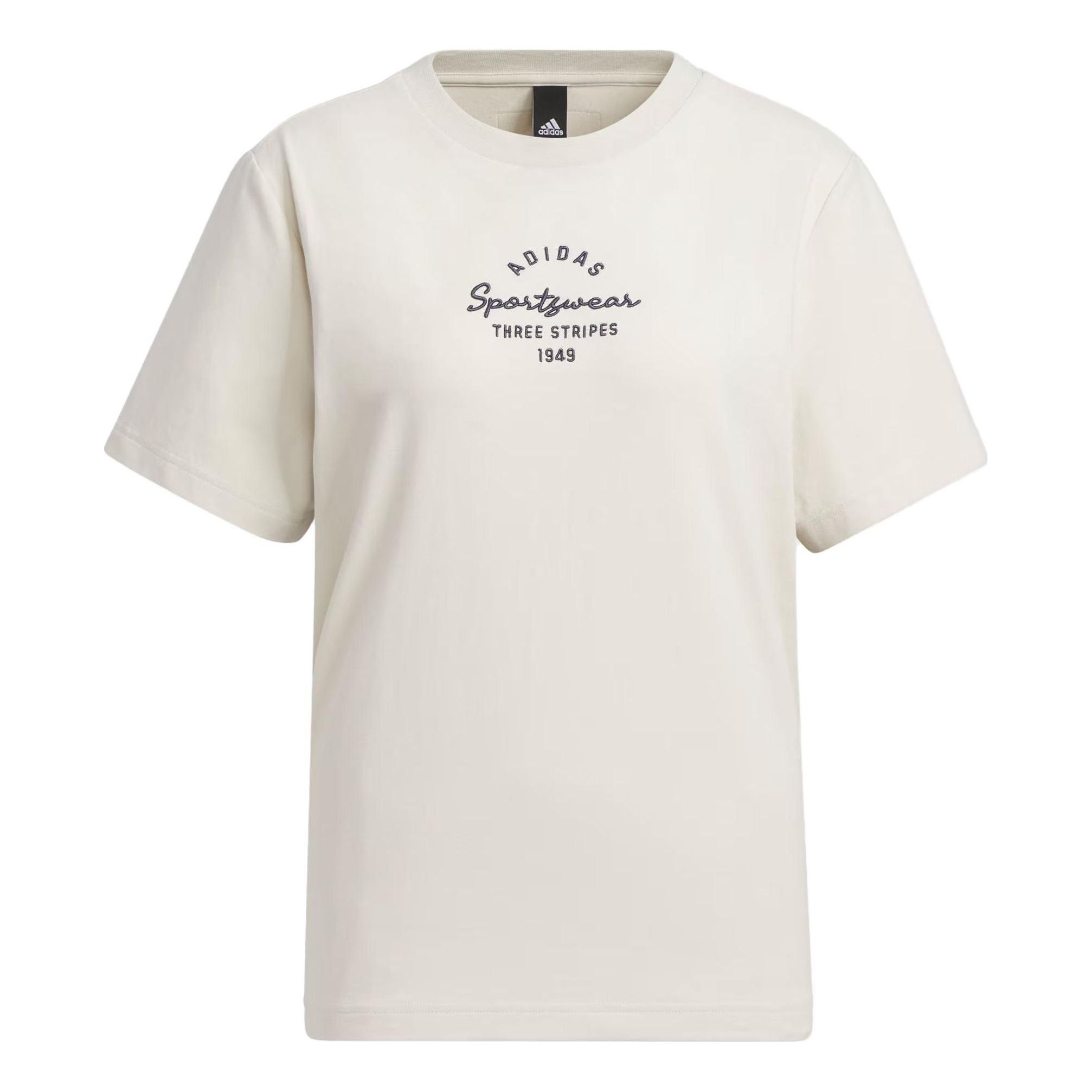 (WMNS) adidas Sportswear Three Stripes T-Shorts 'Beige' IS7403 sold by KicksCrew