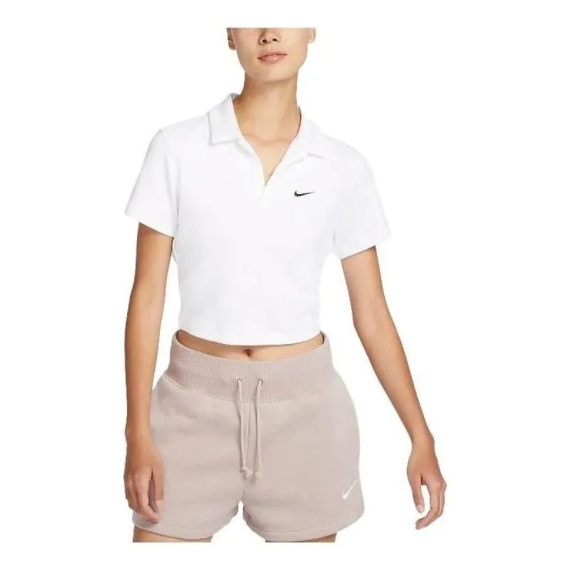 (WMNS) Nike Sportswear Essential Short-Sleeve Polo T-Shirt 'White' DV7885-100 sold by KicksCrew