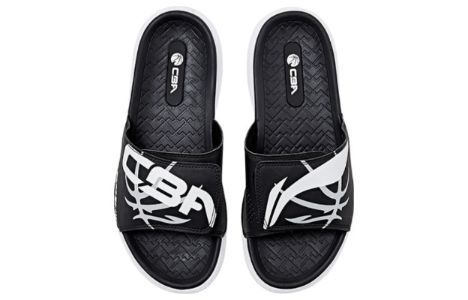 Li-Ning x CBA Sport Slides 'Black' ABTQ015-1 sold by KicksCrew