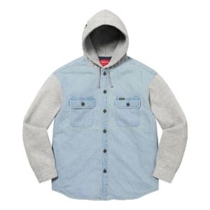 Supreme Fleece Hooded Denim Shirt 'Teal Grey' SUP-FW22-743 sold by KicksCrew