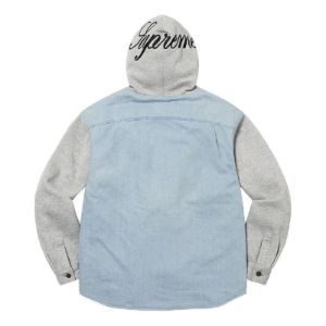 Supreme Fleece Hooded Denim Shirt 'Teal Grey' SUP-FW22-743 sold by KicksCrew