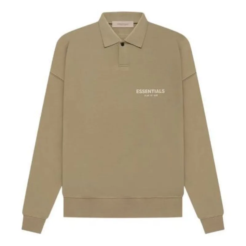 Fear of God Essentials SS22 Long Sleeve Polo Shirt 'Oak' FOG-SS22-265 sold by KicksCrew