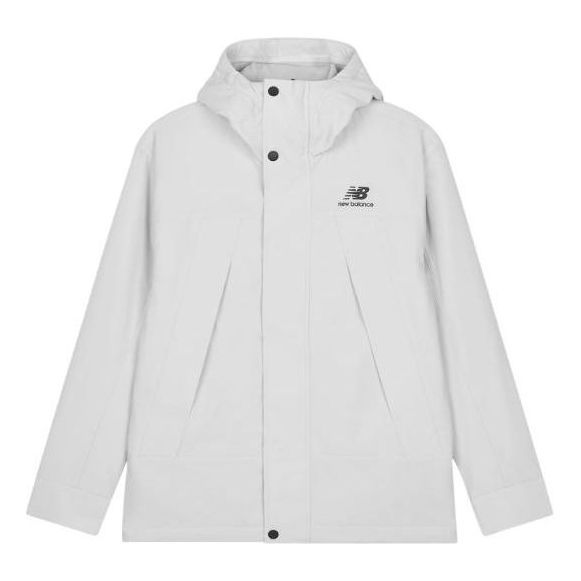 New Balance Logo Print Windproof Jacket 'White' AMJ23357-GYM sold by KicksCrew