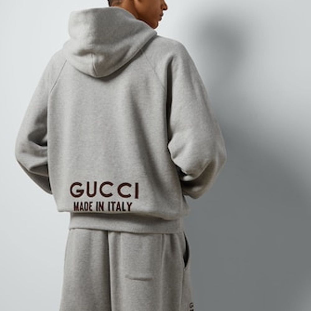 Gucci Cotton Hooded Sweatshirt With Print 'Grey' 768454-XJF3Y-1230 sold by KicksCrew product image thumbnail 2