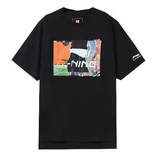 Li-Ning Graphic Loose Fit T-shirt 'Black' AHSR915-3 sold by KicksCrew