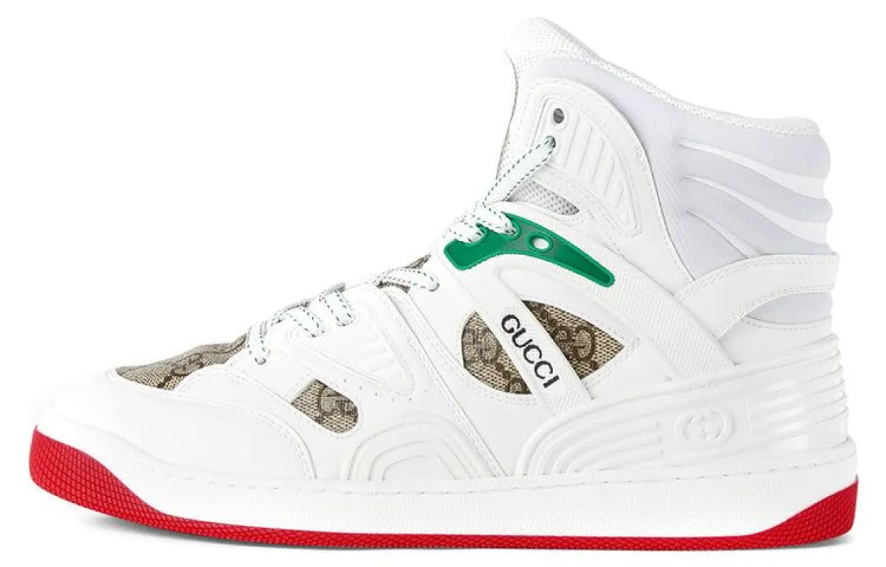 (WMNS) Gucci Basket Sneaker High 'White Demetra Red' 676111-2SHG0-9076 sold by KicksCrew