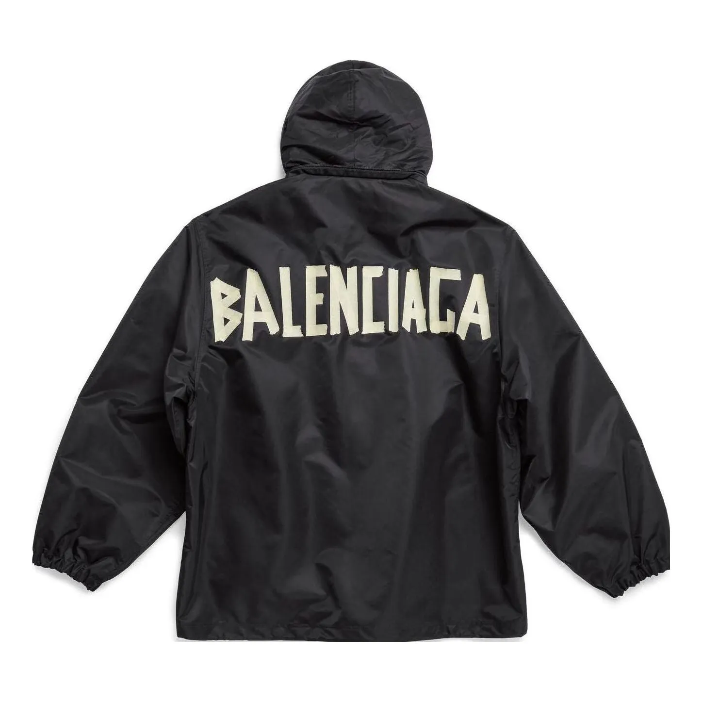 Balenciaga Tape Type Hooded Windbreaker Jacket 'Black' 738762TLO251000 sold by KicksCrew