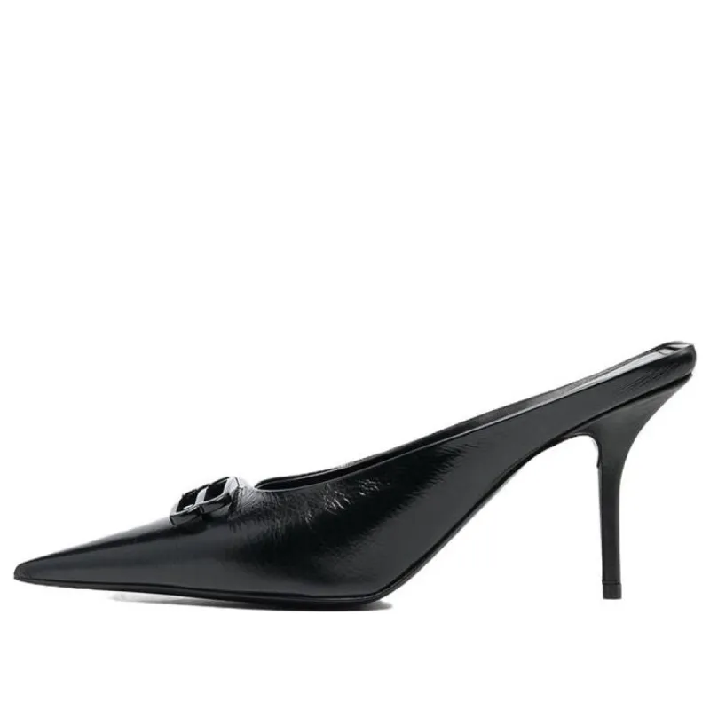 (WMNS) Balenciaga Knife BB Leather Mules 'Black' 694722WBBI21000 sold by KicksCrew