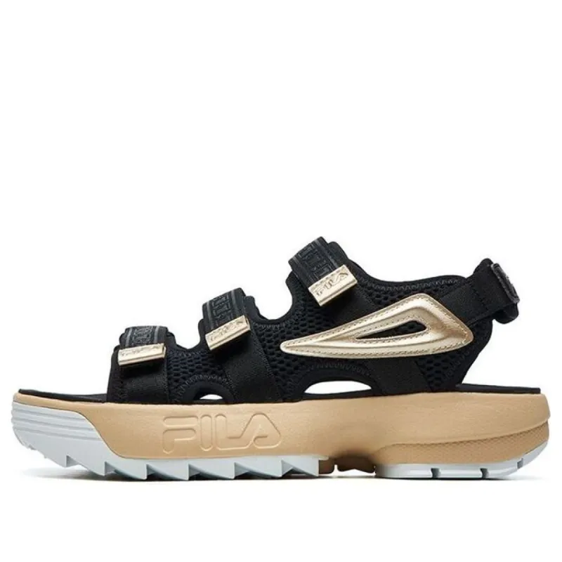 (WMNS) FILA FUSION Disruptor Sandals 'Black Gold' T12W125403FBG sold by KicksCrew