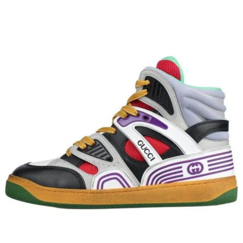 (WMNS) GUCCI Basket High 'Black White Purple' 661312-2SH90-1072 sold by KicksCrew