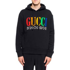 Gucci City Rainbow Logo Hooded Sweatshirt 'Black' 475374-X3N60-1082 sold by KicksCrew