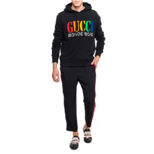 Gucci City Rainbow Logo Hooded Sweatshirt 'Black' 475374-X3N60-1082 sold by KicksCrew