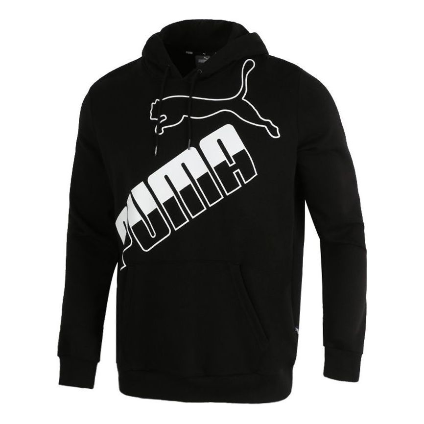 Puma Big Logo Hoodie 'Black White' 588667-01 sold by KicksCrew