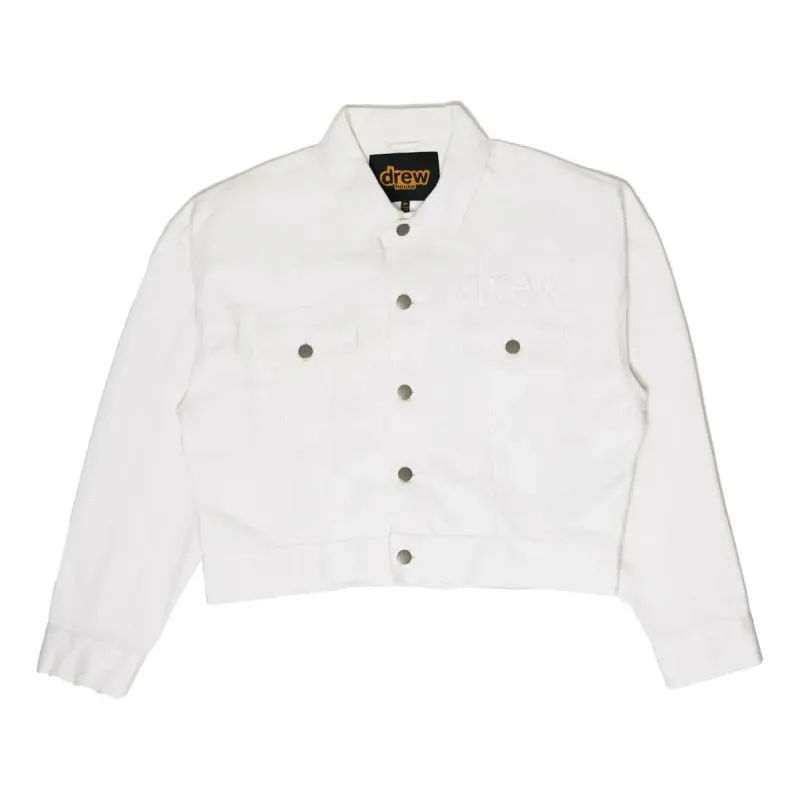 Drew House Cropped Selvedge Trucker Jacket 'White' DR-FW21-003 sold by KicksCrew