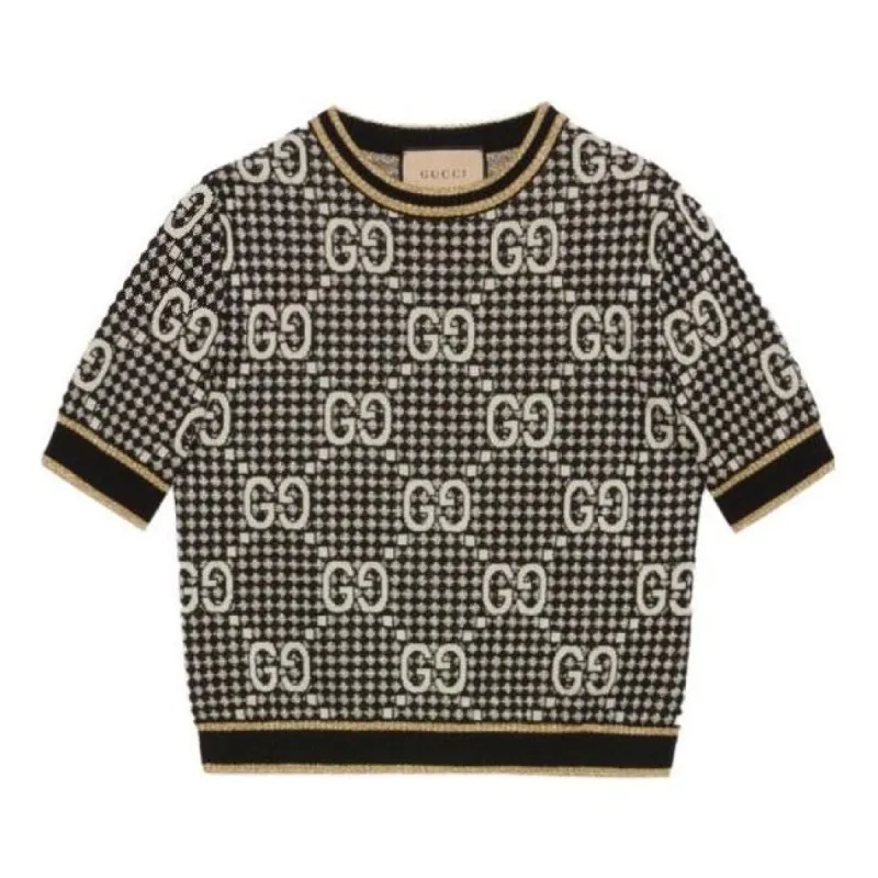 (WMNS) GUCCI GG wool blend jacquard top 'Grey' 743322-XKC8Y-1209 sold by KicksCrew
