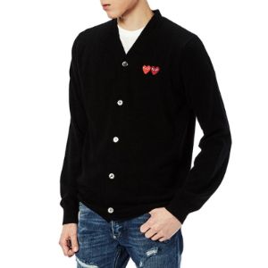 COMME des GARCONS PLAY Cardigan With Double Emblems 'Black' AZ-N058-051-1 sold by KicksCrew