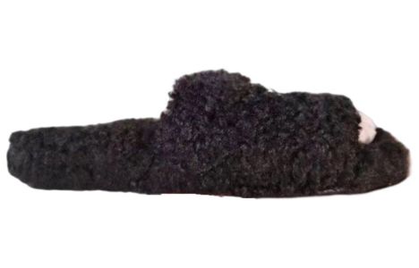 (WMNS ) Balenciaga Furry Slides 'Black' 654261W2DO21008 sold by KicksCrew