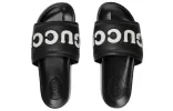 Gucci Sideline Rubber Logo Slide 'Black Leather' 742009-AABYM-1347 sold by KicksCrew