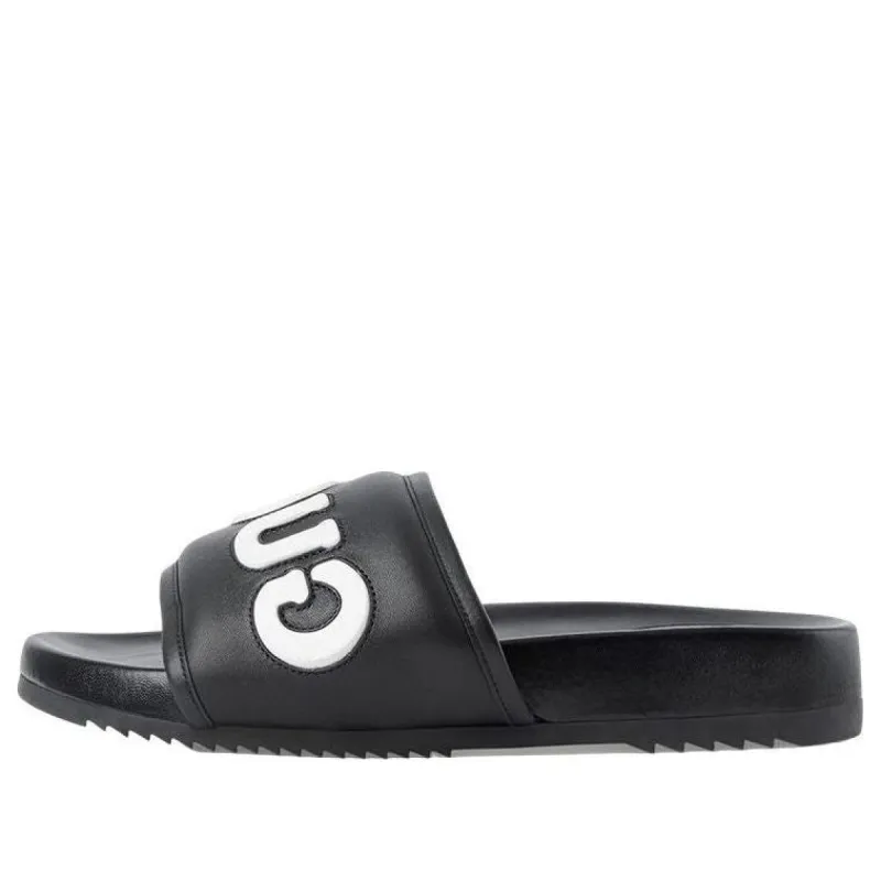 Gucci Sideline Rubber Logo Slide 'Black Leather' 742009-AABYM-1347 sold by KicksCrew