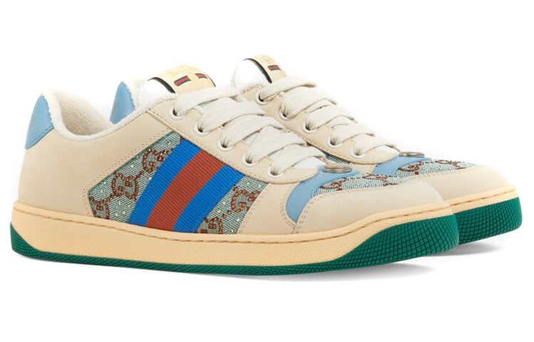 (WMNS) GUCCI Screener GG Logo Sneakers 'Beige Blue' 677423-9SFR0-4983 sold by KicksCrew product image thumbnail 2