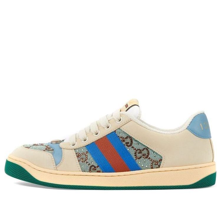 (WMNS) GUCCI Screener GG Logo Sneakers 'Beige Blue' 677423-9SFR0-4983 sold by KicksCrew