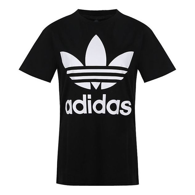 (GS) adidas Trefoil Tee 'Black' DV2905 sold by KicksCrew