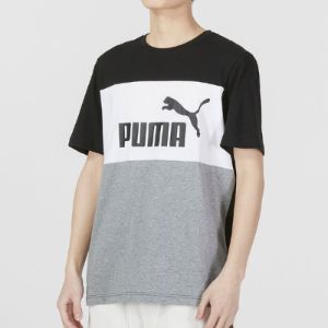 PUMA Ess Colorblock Logo Tee 'Grey' 677859-01 sold by KicksCrew