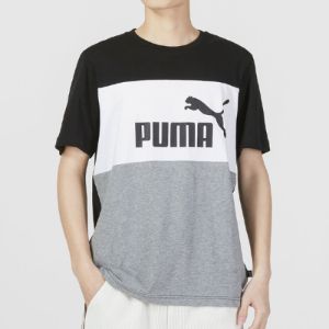 PUMA Ess Colorblock Logo Tee 'Grey' 677859-01 sold by KicksCrew
