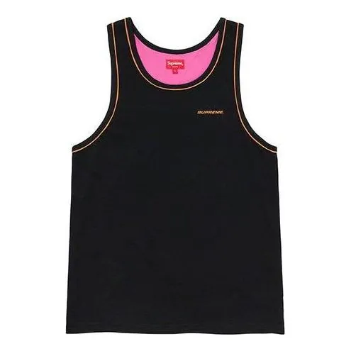 Supreme Velour Tank Top Tee 'Black Pink' SUP-SS20-7520 sold by KicksCrew