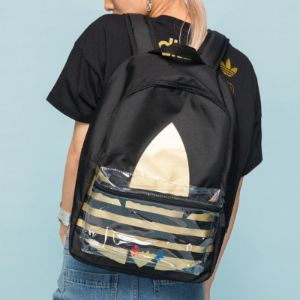 Black originals Adicolor Large Trefoil Classic Backpack 'Black Gold Metallic' FT8913 sold by KicksCrew