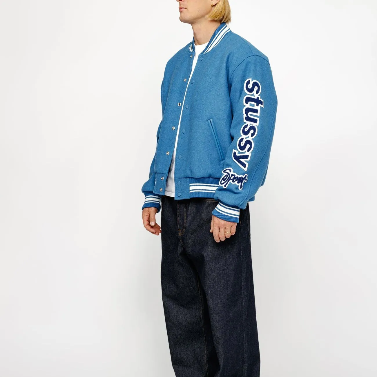 Stussy SS24 VARSITY Jacket 'Blue' 115748 sold by KicksCrew product image thumbnail 5