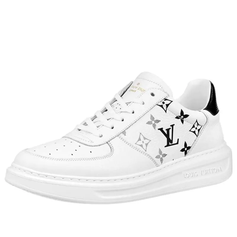 LOUIS VUITTON Beverly Hills Sneakers 'White with Grey Black Monogram' 1A8F0T sold by KicksCrew