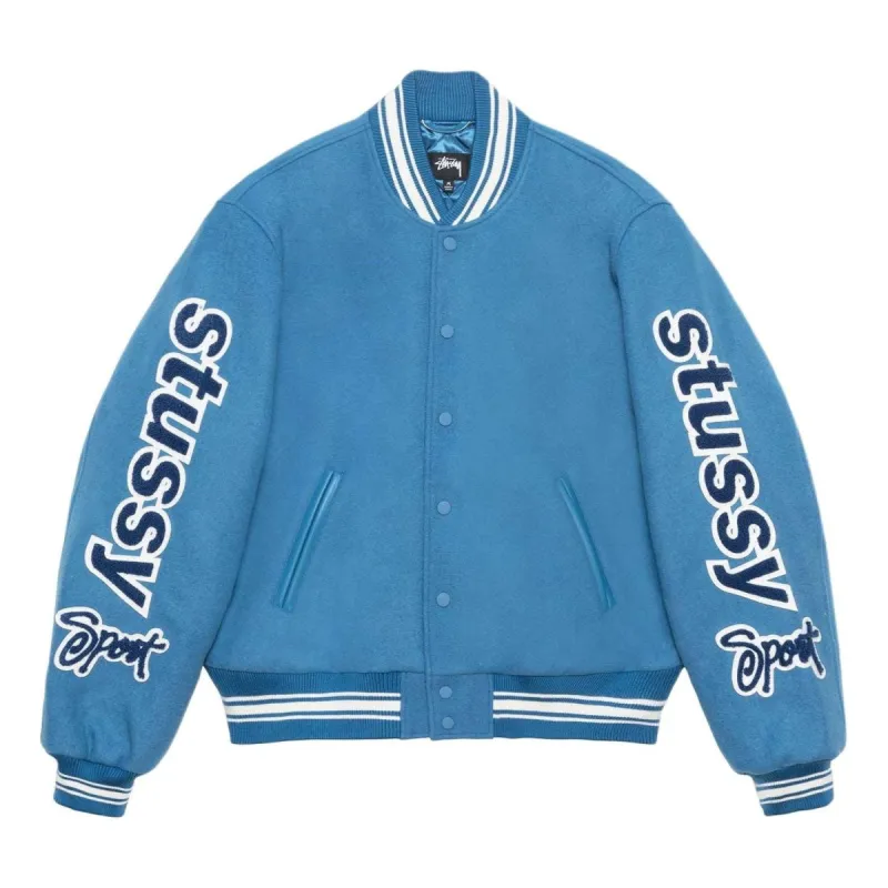 Stussy SS24 VARSITY Jacket 'Blue' 115748 sold by KicksCrew