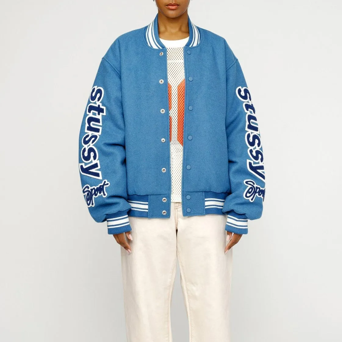 Stussy SS24 VARSITY Jacket 'Blue' 115748 sold by KicksCrew product image thumbnail 3