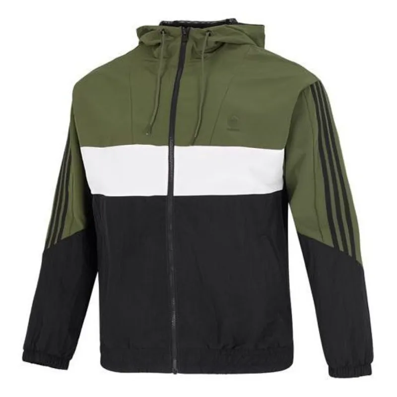adidas Utility Windbreaker Jacket 'Green Black' HN2428 sold by KicksCrew