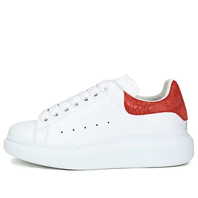 (WMNS) Alexander McQueen Oversized Sneaker 'Red Embossed Suede Crocodile' 650788WHZ4K9294 sold by KicksCrew