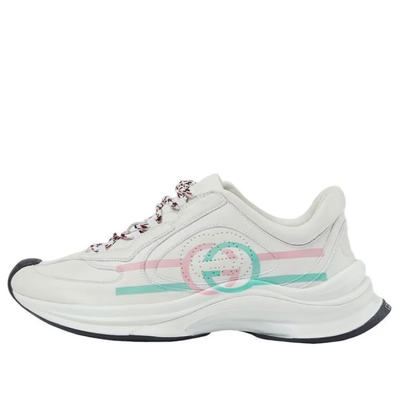 (WMNS) Gucci Run Sneaker 'White Pink Turquoise' 734904-UHH20-9014 sold by KicksCrew