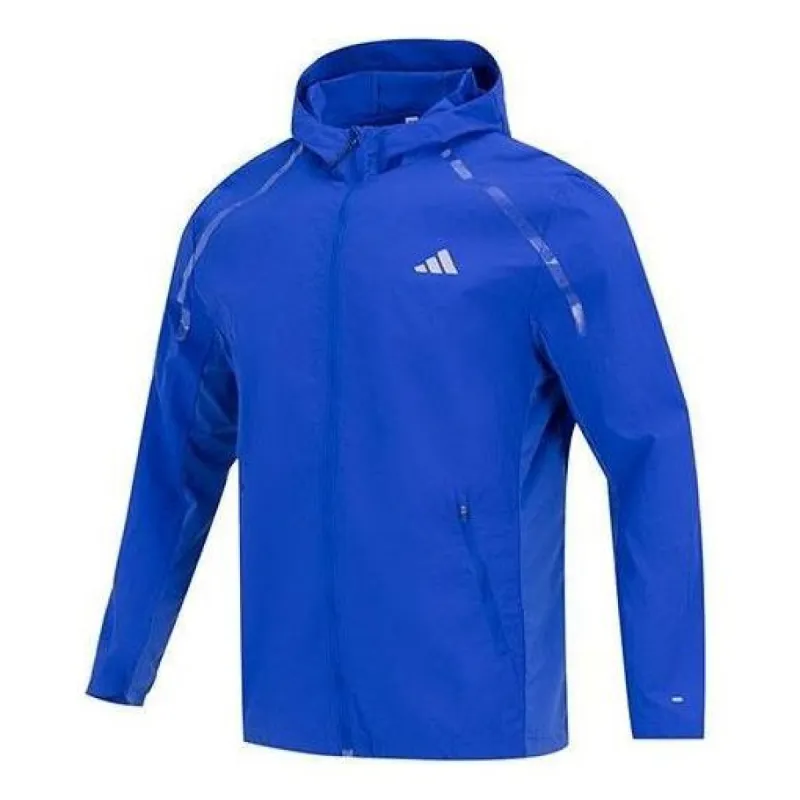 adidas Marathon Warm-Up Running Jacket 'Blue' IB8266 sold by KicksCrew