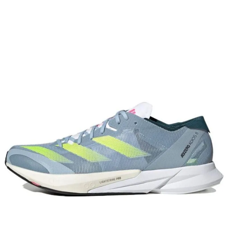 Adidas Adizero Adios 8 Shoes 'Wonder Blue Lucid Lemon' H03615 sold by KicksCrew