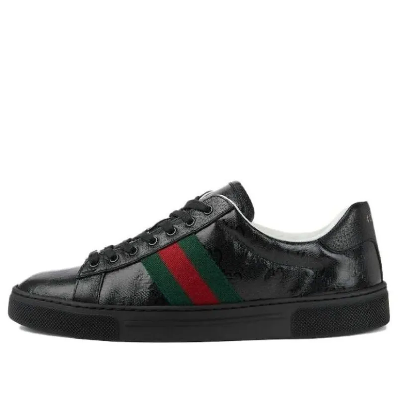 (WMNS) Gucci Ace sneaker with Web 'Black GG Crystal canvas' 760774-FACRF-1163 sold by KicksCrew
