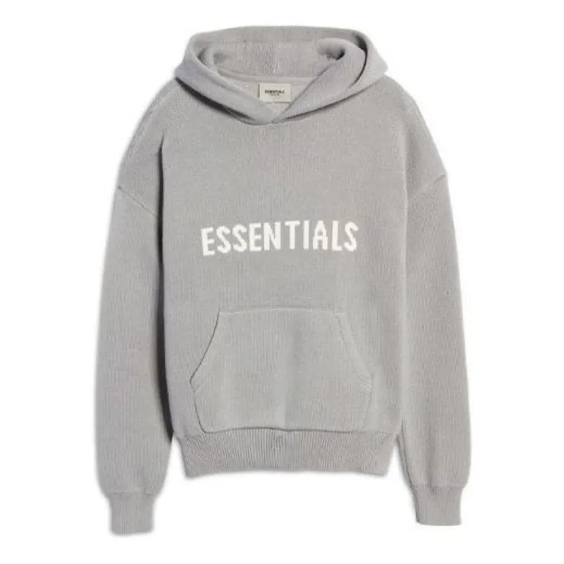 Fear of God Essentials SS21 x Nordstrom Knit Logo Hoodie 'Heather Oatmeal' FOG-SS21-664 sold by KicksCrew