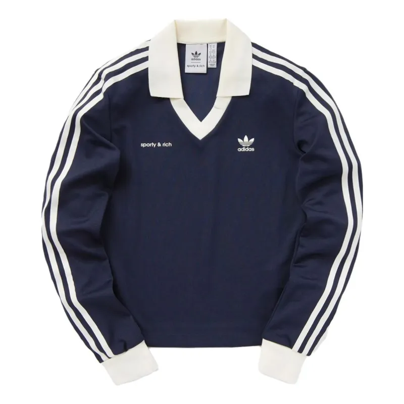 (WMNS) adidas Originals x Sporty & Rich Long Sleeve Jersey 'Navy' IN5248 sold by KicksCrew