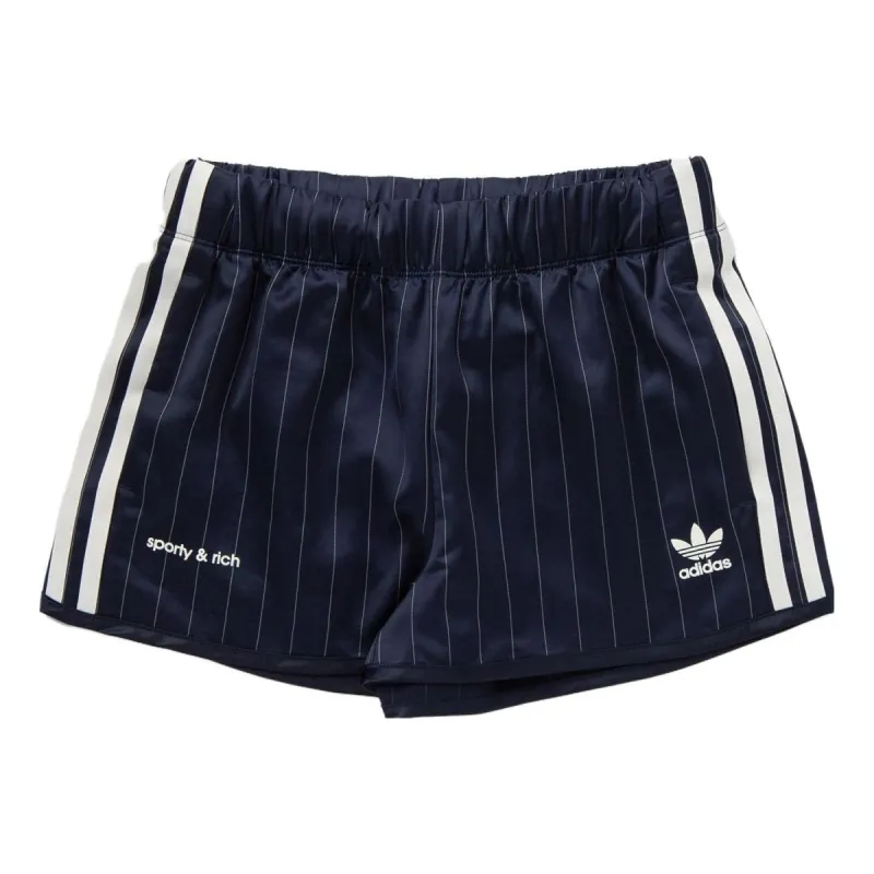 (WMNS) adidas Originals x Sporty & Rich Shorts 'Navy' IN5253 sold by KicksCrew