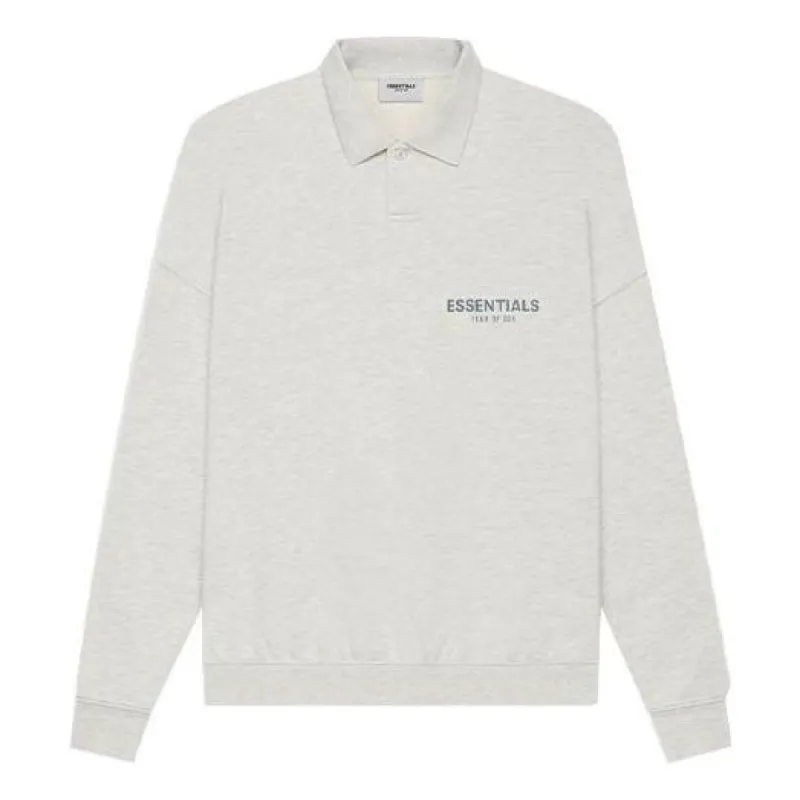 Fear of God Essentials SS21 Long Sleeve French Terry Polo Shirt 'Light Heather Oatmeal' FOG-SS21-600 sold by KicksCrew