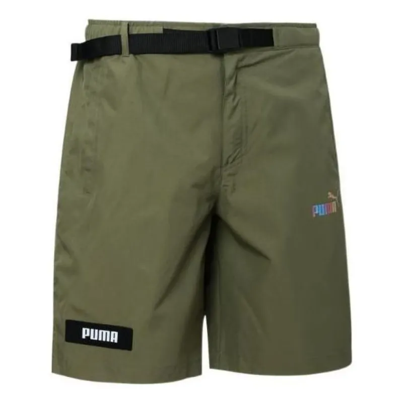 PUMA Logo Cargo Shorts 'Olivegreen' 671965-32 sold by KicksCrew